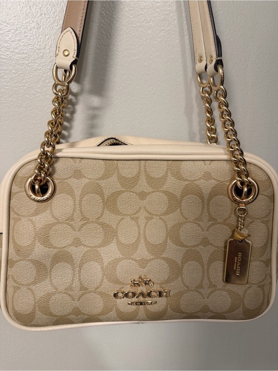 Coach Other - Coach Cream Signature Canvas Shoulder Bag with Gold Hardware